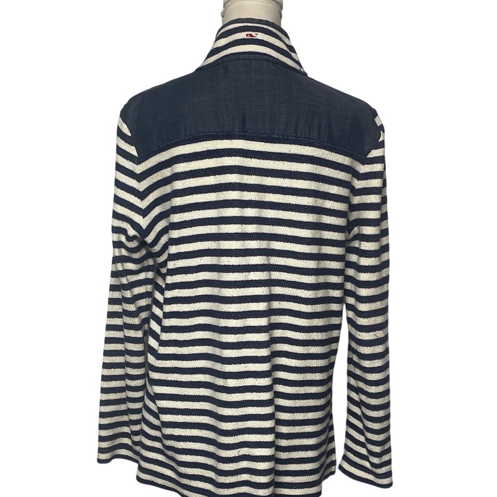 Vineyard Vines Dreamcloth Blue Stripe 1/4 Zip Pullover Women's Medium - Picture 4 of 12